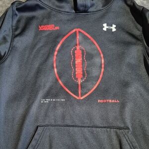 Under Armour Black and Red Football Graphic Hoodie
